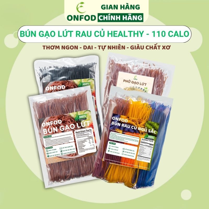 Bún khô gạo lứt, bún rau củ ngũ sắc hữu cơ ONFOD ăn kiêng giảm cân healthy food eat clean cho bé ăn dặm 1 1 4