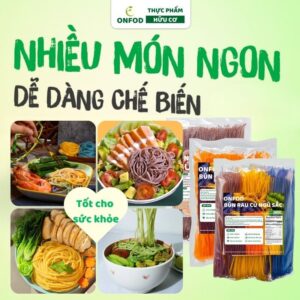 Bún khô gạo lứt, bún rau củ ngũ sắc hữu cơ ONFOD ăn kiêng giảm cân healthy food eat clean cho bé ăn dặm 17 11 6