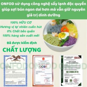 Bún khô gạo lứt, bún rau củ ngũ sắc hữu cơ ONFOD ăn kiêng giảm cân healthy food eat clean cho bé ăn dặm 15 13 5