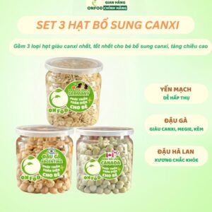 Combo set 9 hạt dinh dưỡng ONFOD cho bé ăn dặm yến mạch hạt chia đậu gà đậu hà lan đậu lăng đỏ hạt kê 19 15