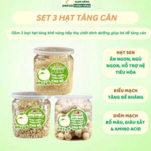 Combo set 9 hạt dinh dưỡng ONFOD cho bé ăn dặm yến mạch hạt chia đậu gà đậu hà lan đậu lăng đỏ hạt kê 18 16
