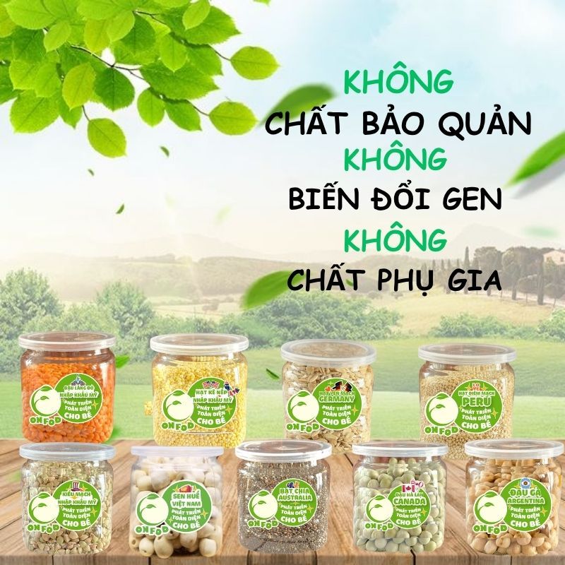 Combo set 9 hạt dinh dưỡng ONFOD cho bé ăn dặm yến mạch hạt chia đậu gà đậu hà lan đậu lăng đỏ hạt kê 4 18