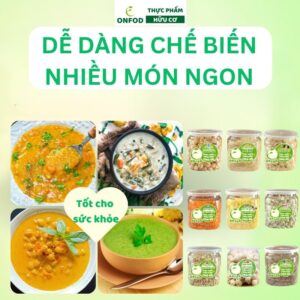 Combo set 9 hạt dinh dưỡng ONFOD cho bé ăn dặm yến mạch hạt chia đậu gà đậu hà lan đậu lăng đỏ hạt kê 14 20