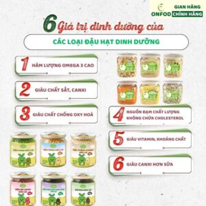 Combo set 9 hạt dinh dưỡng ONFOD cho bé ăn dặm yến mạch hạt chia đậu gà đậu hà lan đậu lăng đỏ hạt kê 25 4 2