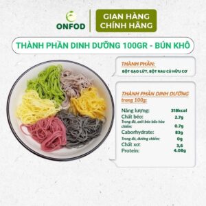 Bún khô gạo lứt, bún rau củ ngũ sắc hữu cơ ONFOD ăn kiêng giảm cân healthy food eat clean cho bé ăn dặm 13 4 7