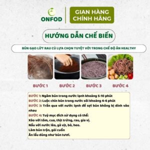 Bún khô gạo lứt, bún rau củ ngũ sắc hữu cơ ONFOD ăn kiêng giảm cân healthy food eat clean cho bé ăn dặm 22 6 7