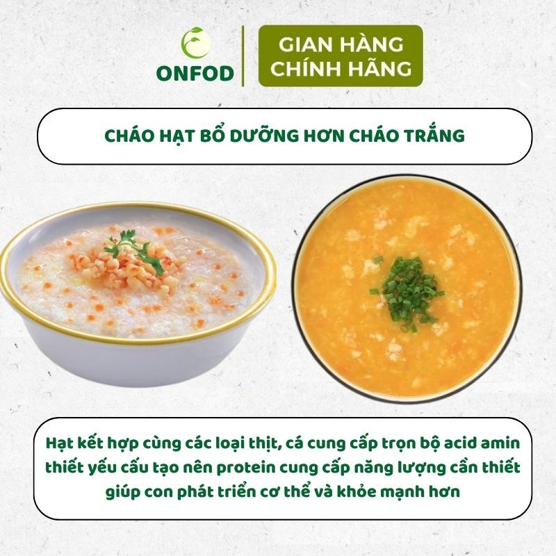 Combo set 9 hạt dinh dưỡng ONFOD cho bé ăn dặm yến mạch hạt chia đậu gà đậu hà lan đậu lăng đỏ hạt kê 12 7 2