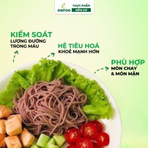 Bún khô gạo lứt, bún rau củ ngũ sắc hữu cơ ONFOD ăn kiêng giảm cân healthy food eat clean cho bé ăn dặm 19 9 7