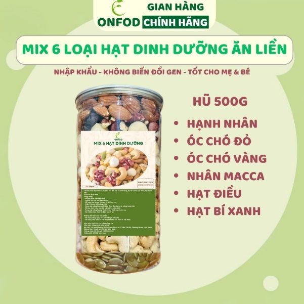 Hạt dinh dưỡng sấy chín ăn liền mix 6 loại ONFOD óc chó đỏ hạt điều macca hạnh nhân bí 1 image023