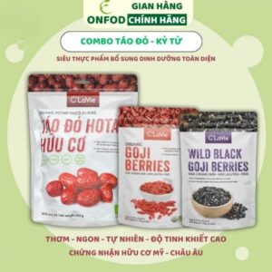 Combo táo đỏ tân cương kỉ tử đỏ kỷ tử đen tây tạng hữu cơ organic ONFOD healthy eat clean