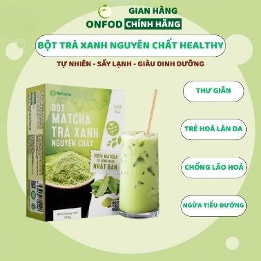 Bột matcha trà xanh nguyên chất sấy lạnh ONFOD giảm cân làm đẹp da chống lão hóa hộp 50g 20 gói x 2.5g 1 image048