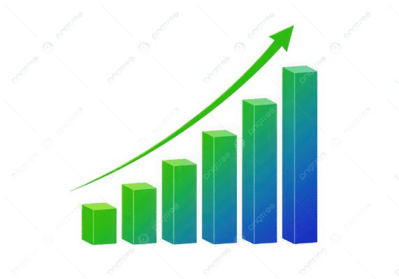 pngtree growing bar chart with arrow isolated on transparent background png image 20974687