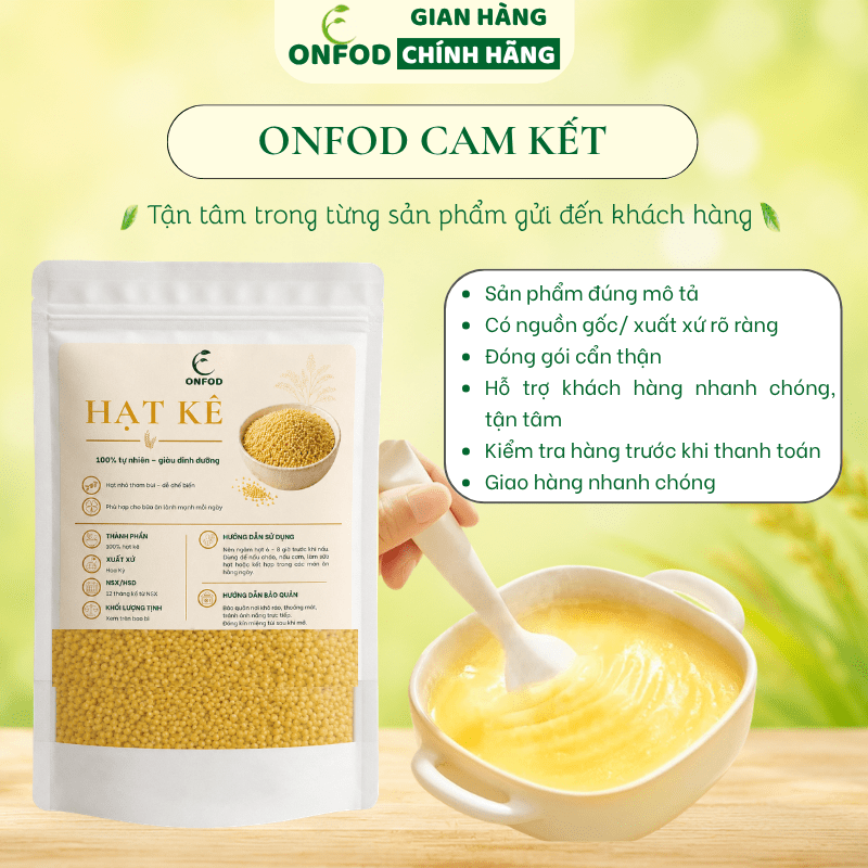 Hạt Kê Nếp Vàng ONFOD Đã Tách Vỏ Cho Bé Ăn Dặm Nấu Cháo Mềm Mịn Dẻo Thơm Làm Sữa Hạt 100g 300g 500g 2 2