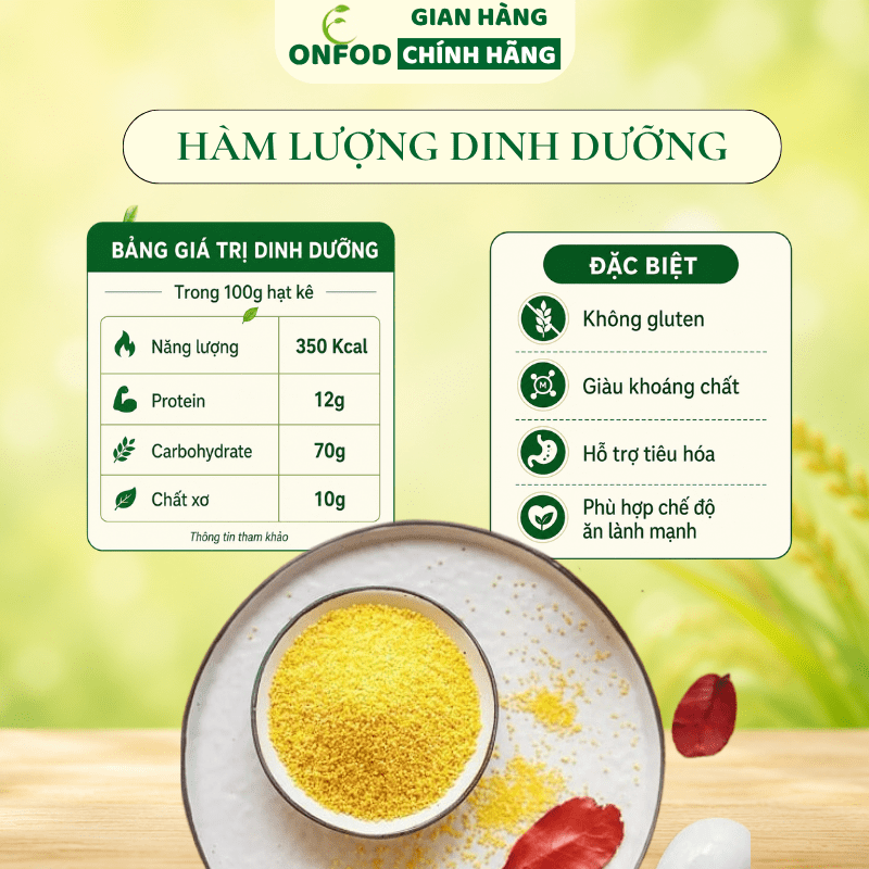 Hạt Kê Nếp Vàng ONFOD Đã Tách Vỏ Cho Bé Ăn Dặm Nấu Cháo Mềm Mịn Dẻo Thơm Làm Sữa Hạt 100g 300g 500g 9 3