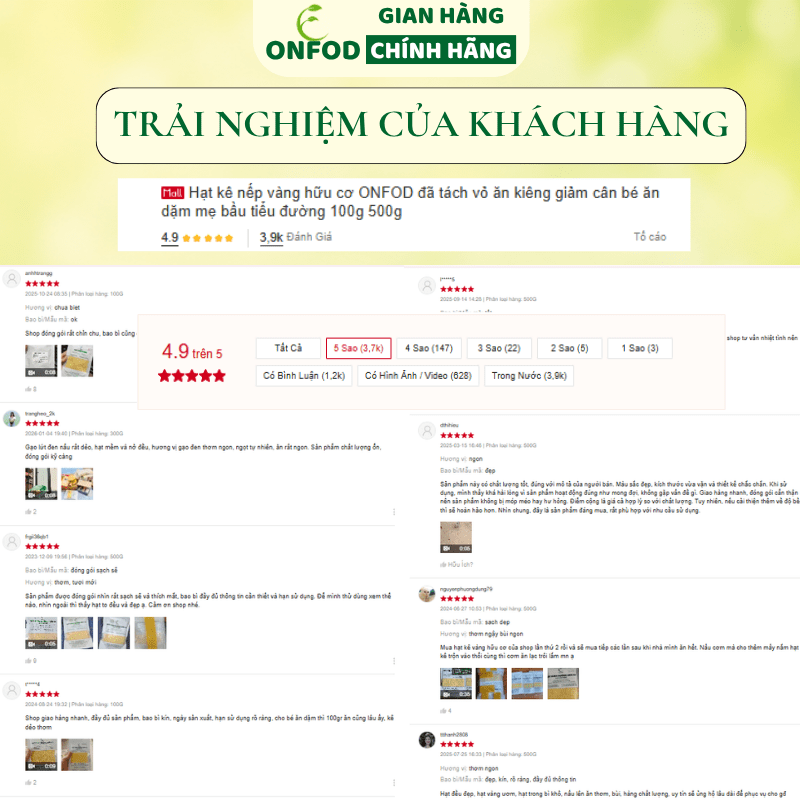 Hạt Kê Nếp Vàng ONFOD Đã Tách Vỏ Cho Bé Ăn Dặm Nấu Cháo Mềm Mịn Dẻo Thơm Làm Sữa Hạt 100g 300g 500g 3 9